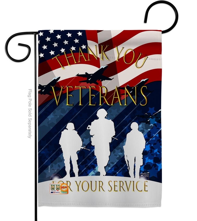 Thank You Veterans Decorative Garden Flag