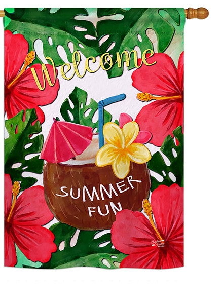 Welcome Summer Fun House Flag