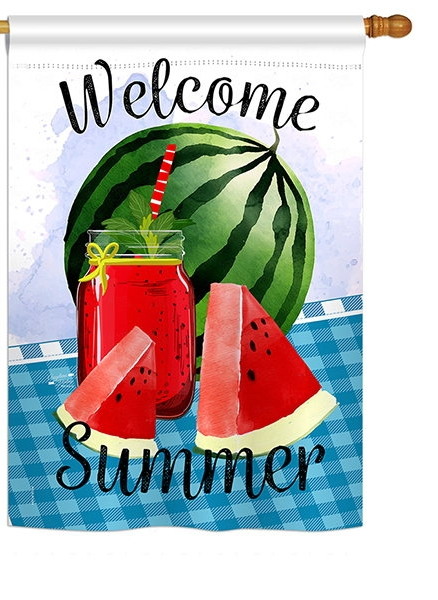 Watermelon Summer House Flag