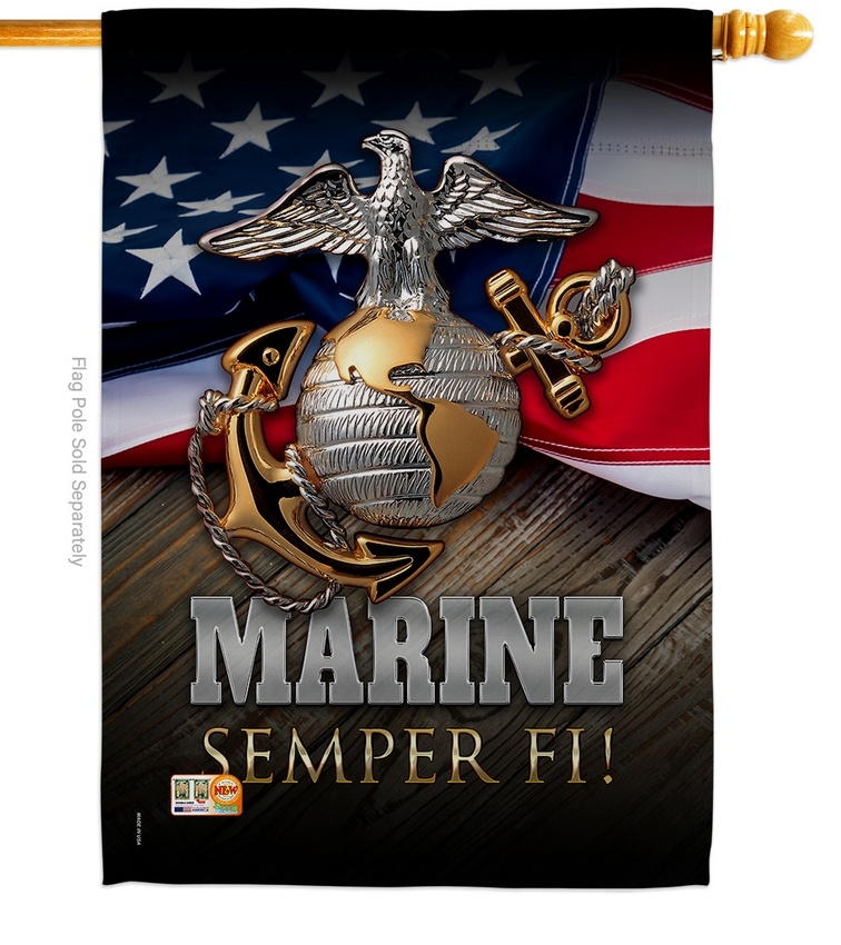 Marine Semper Fi House Flag