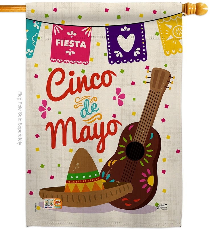 Fiesta Cinco de Mayo Decorative House Flag