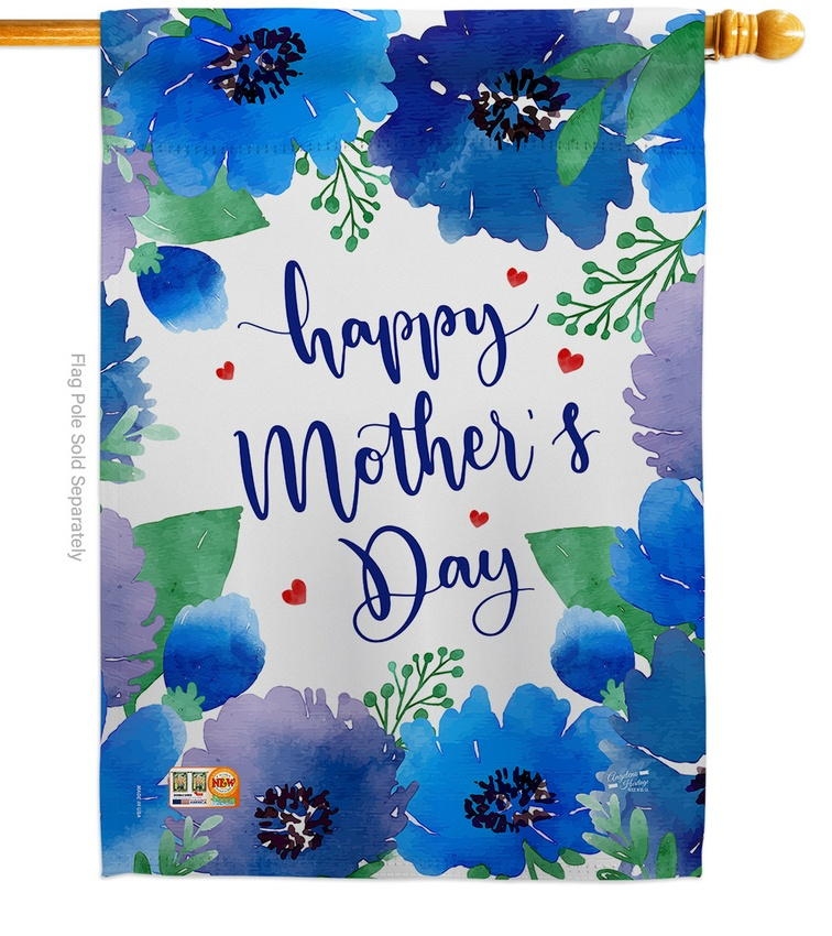 Royal Floral Mother's Day House Flag