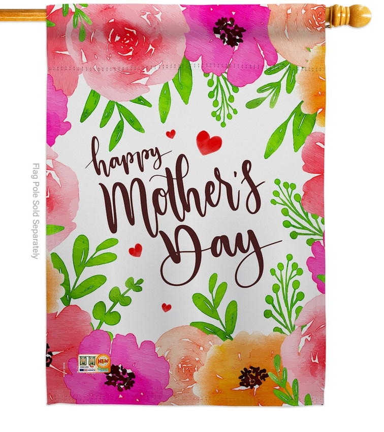 Colorful Happy Mother\'s Day House Flag