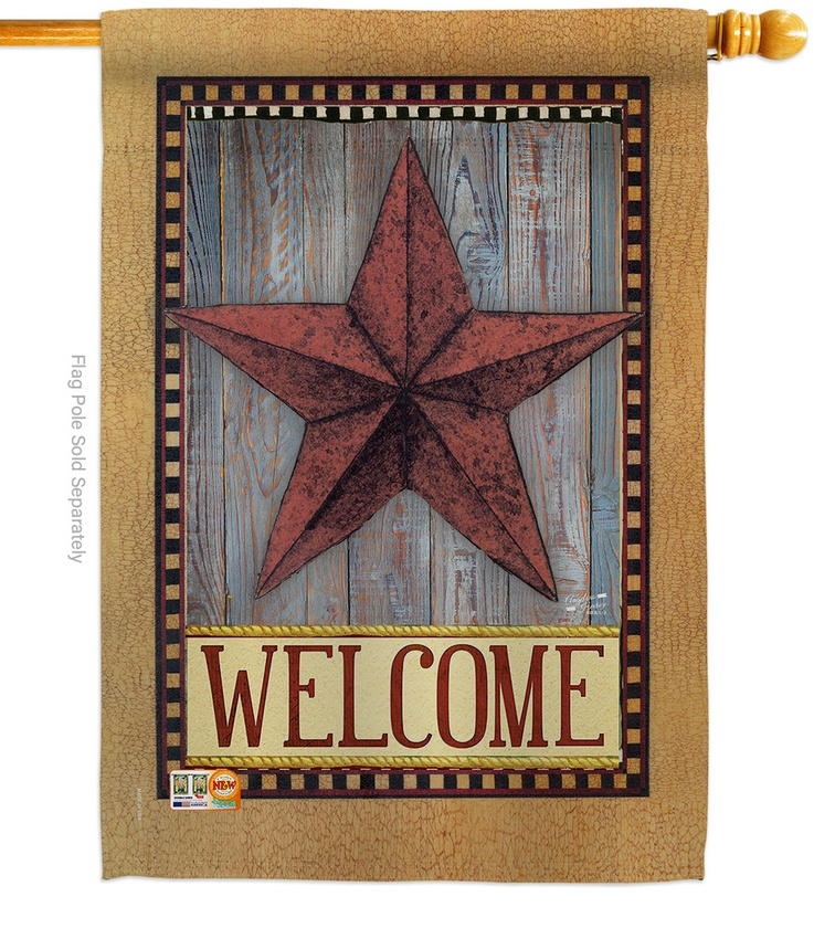 Welcome Country Barn Star House Flag