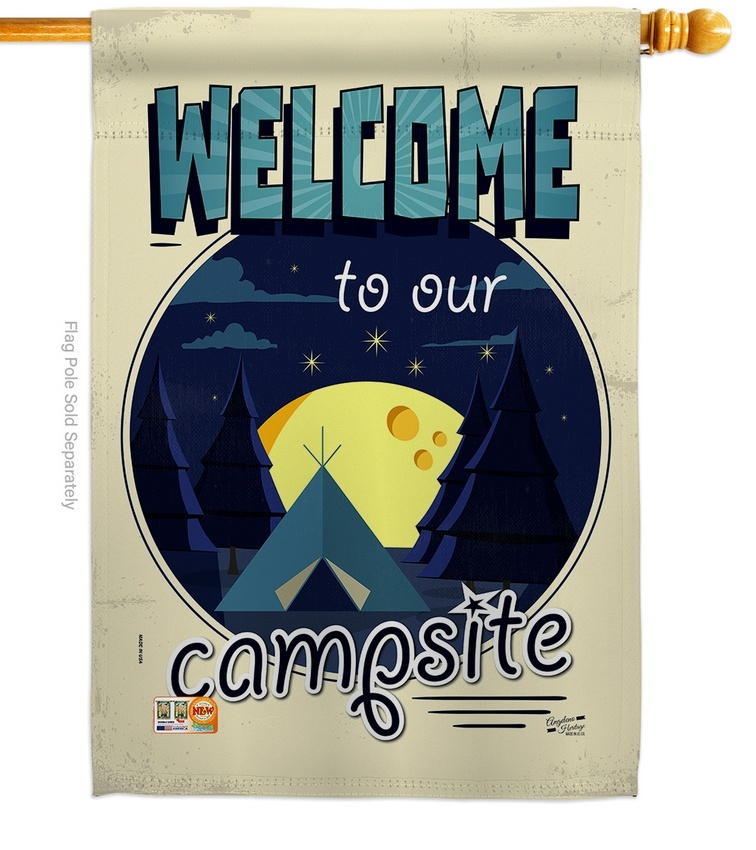 Welcome Campsite House Flag