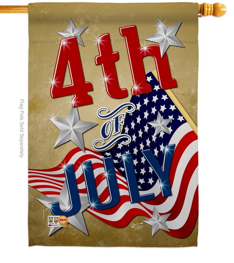 4th Of July Star Decorative House Flag