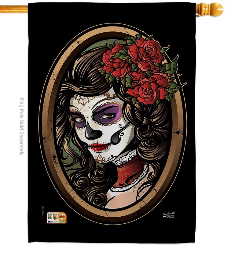 La Calavera Catrina House Flag