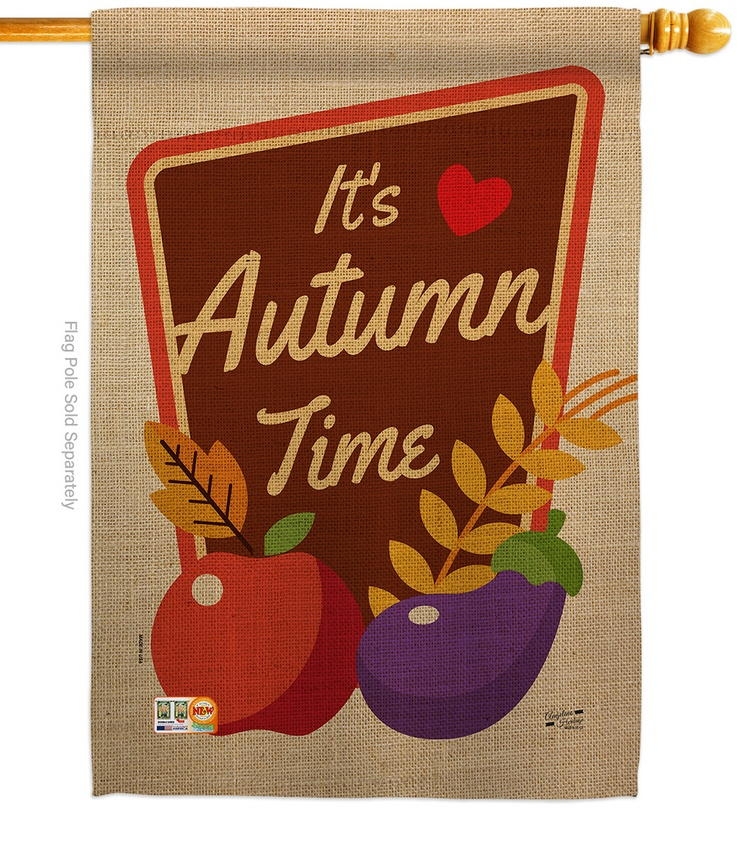 It\'s Autumn Time House Flag