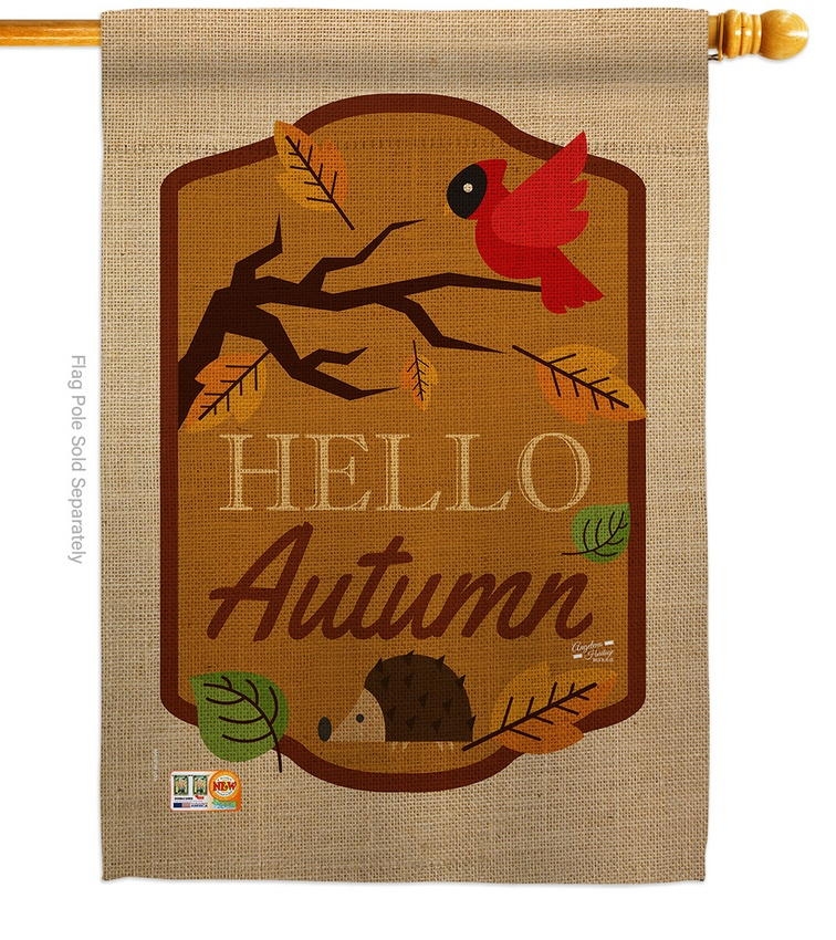 Hello Autumn House Flag