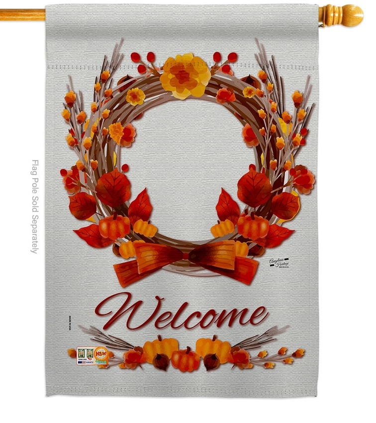 Harvest Wreath Decorative House Flag