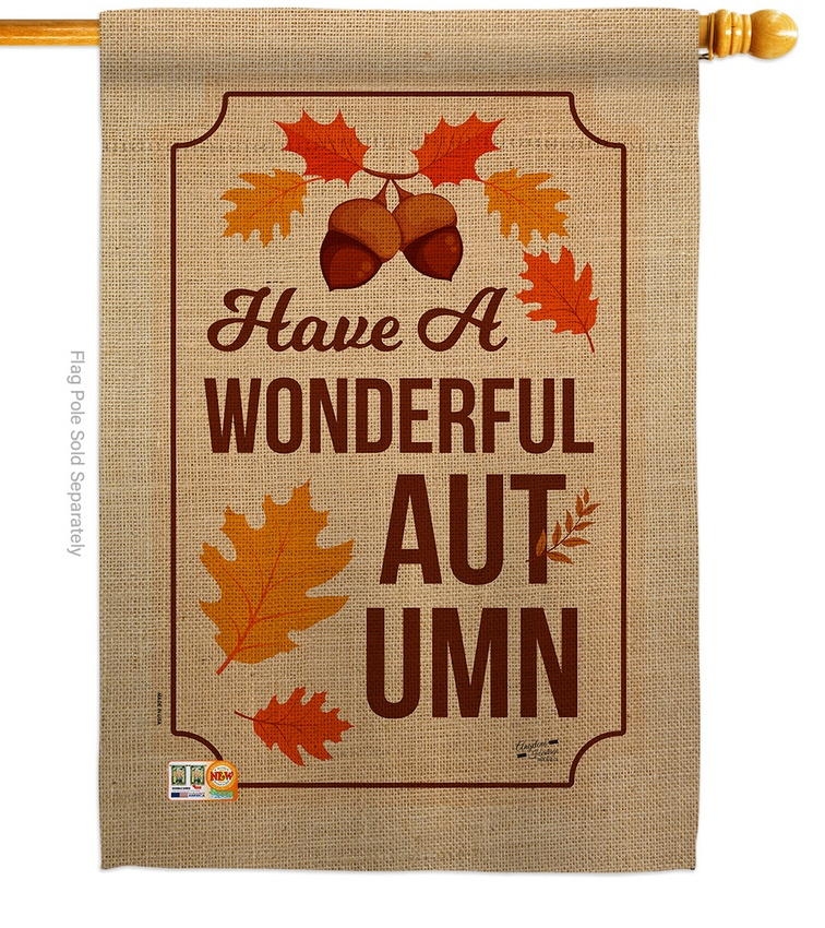 Wonderful Autumn Double Burlap House Flag