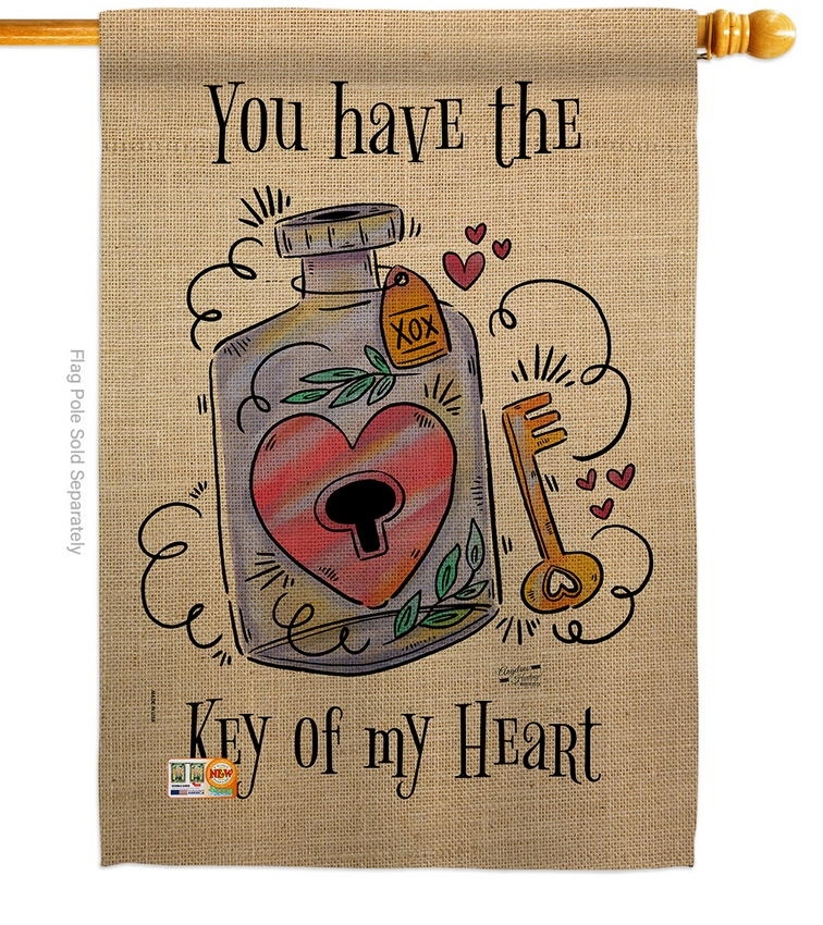 Key To My Heart House Flag