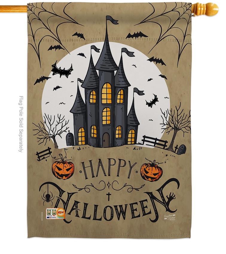 Halloween Castle House Flag