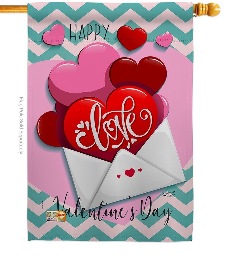 Send My Love Valentine's House Flag