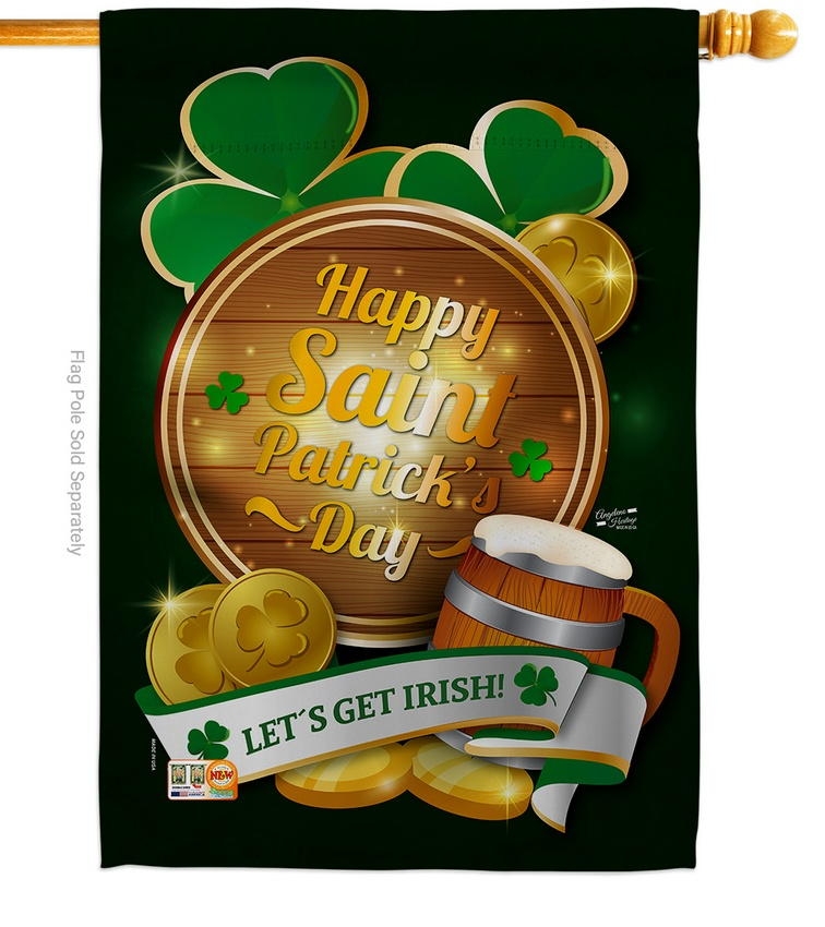 Let\'s Get Irish Decorative House Flag