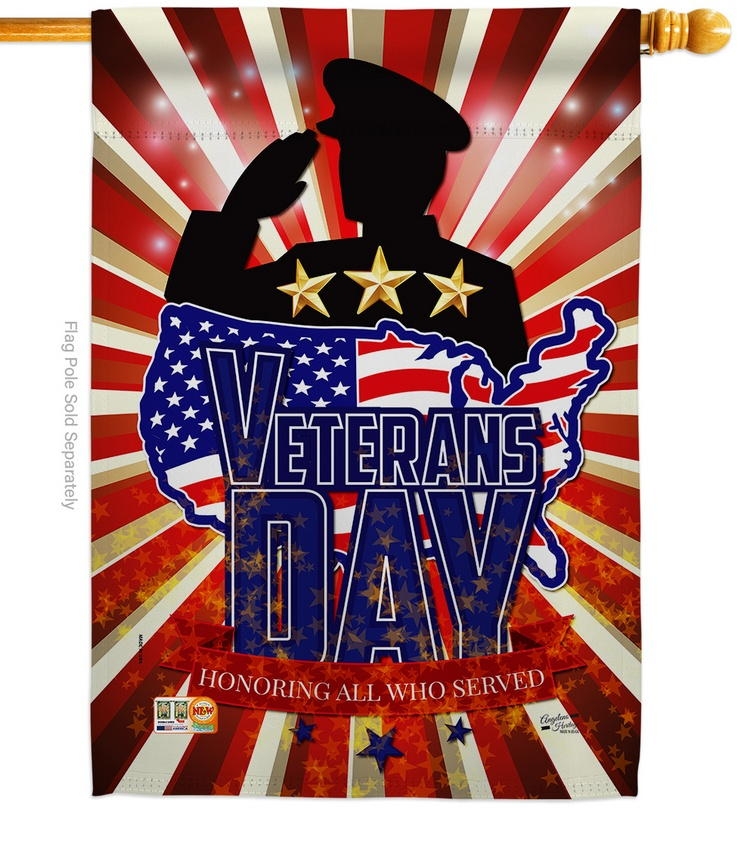 Honoring Veterans Day Decorative House Flag