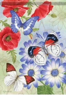 Patriotic Butterflies Garden Flag
