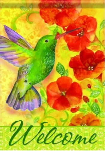 Sunny Hummingbird House Flag