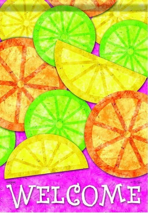 Fresh Citrus Toss House Flag