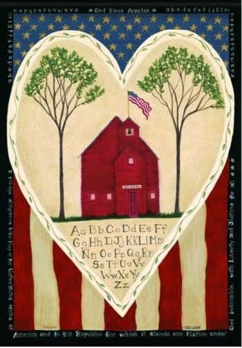 Little Red Schoolhouse Garden Flag
