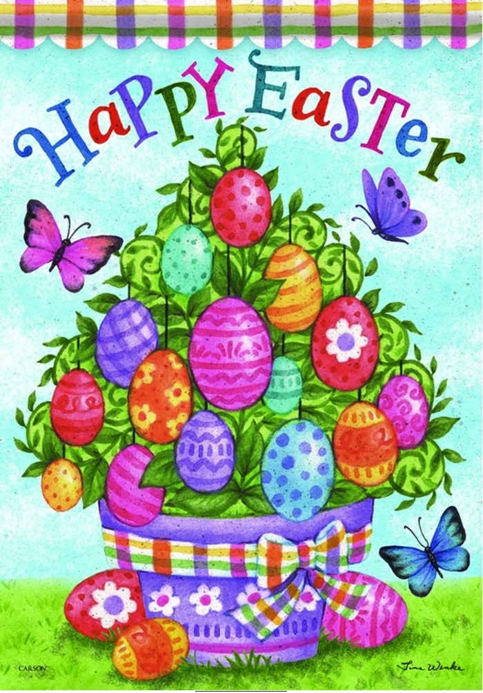 Easter Egg Tree Glitter Garden Flag & more garden flags at