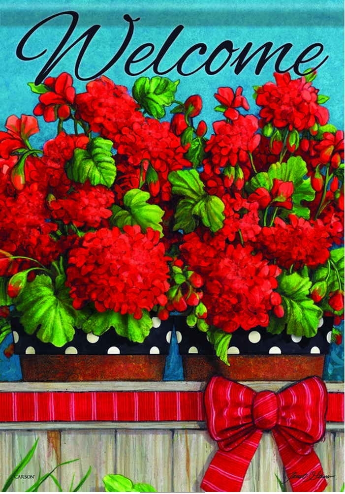Magnificent Geraniums Garden Flag & more garden flags at FlagsForYou.com