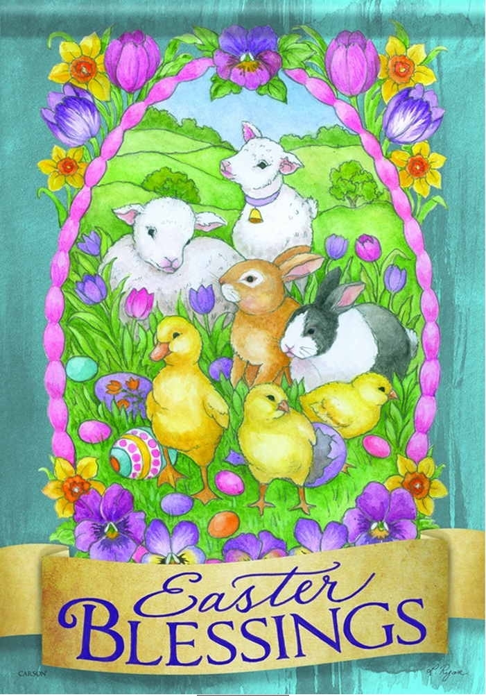 Easter Egg Tree Glitter Garden Flag