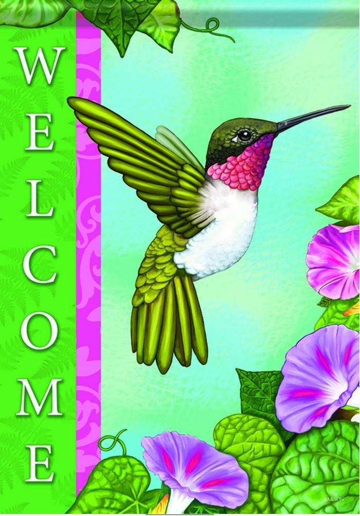 Happy Hummingbird Garden Flag & more garden flags at FlagsForYou.com