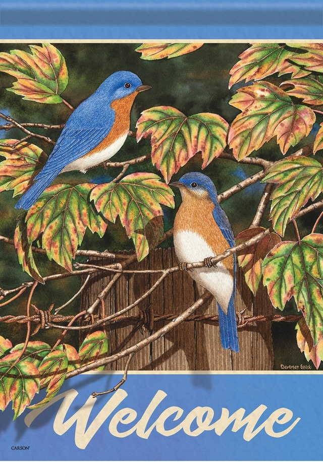 Beautiful Bluebirds House Flag & more garden flags at FlagsForYou.com