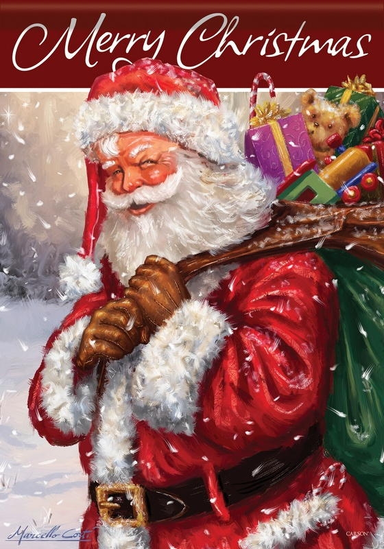 Jolly Santa House Flag