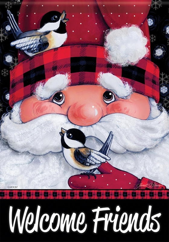 Santa's Feathered Friends House Flag