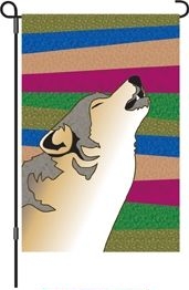 Durango Night wolf Garden Flag - 1 left