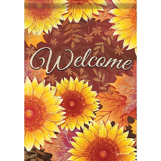 Layered Sunflowers House Flag