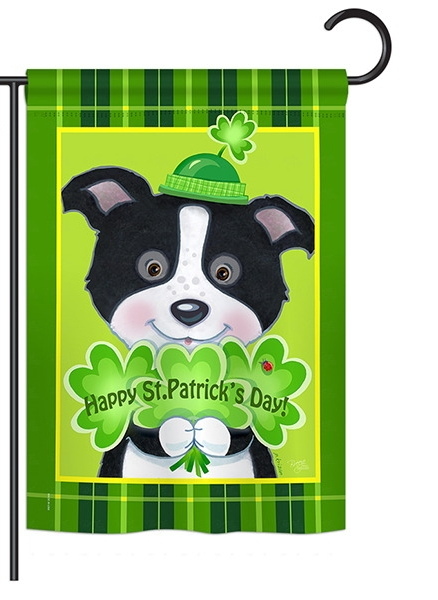 St. Pat\'s Puppy Garden Flag