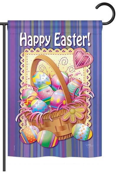 Easter Egg Basket Garden Flag