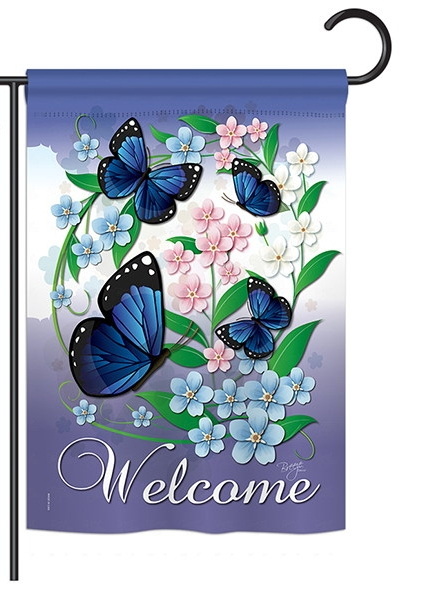 Blue Butterflies Garden Flag