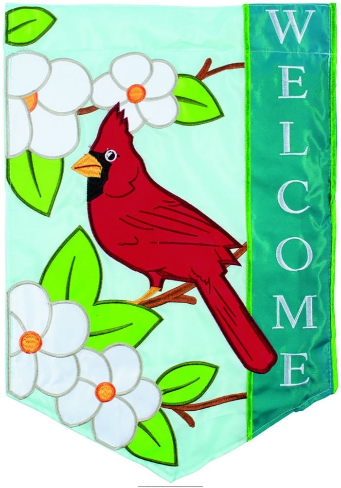 Cardinal Double Applique Garden Flag & more garden flags at