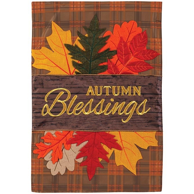 Autumn Leaves Double Applique Garden Flag & more garden flags at