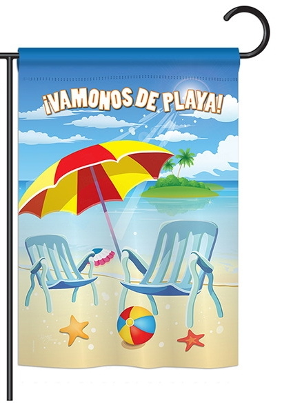 Vamonos de Playa Garden Flag