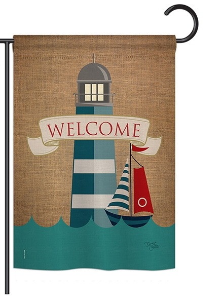 Lighthouse & Sailboat Garden Flag