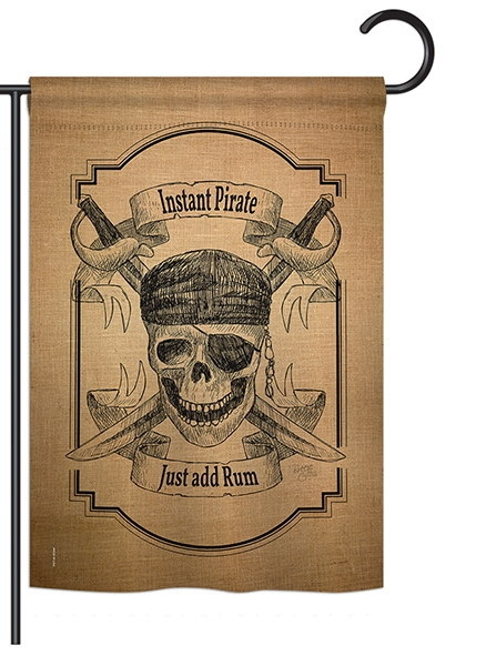 Instant Pirate Burlap Garden Flag