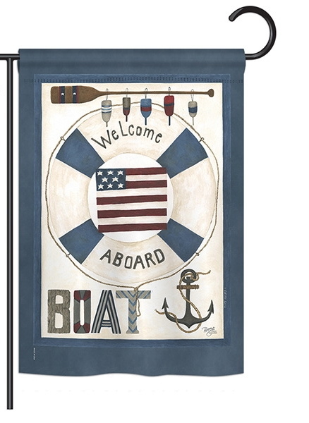 Welcome Aboard Boat Garden Flag