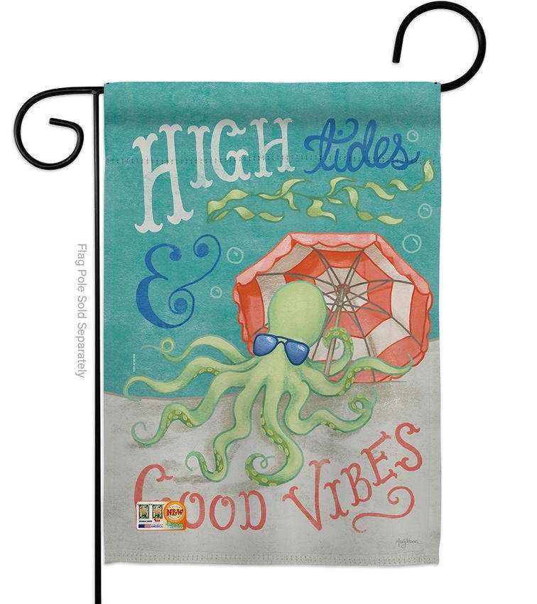 Octopus Good Vibes Garden Flag