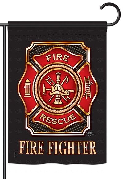 Fire Fighter Garden Flag