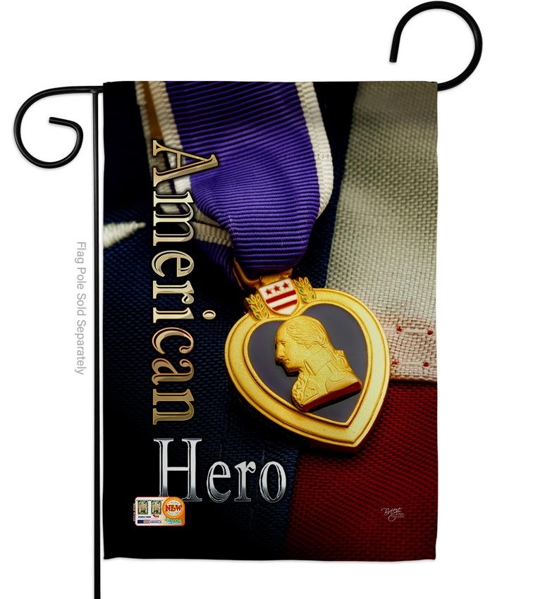 Purple Heart Hero Garden Flag