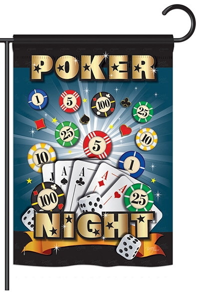 Poker Night Garden Flag