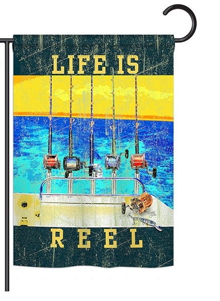 Life Is Reel Garden Flag