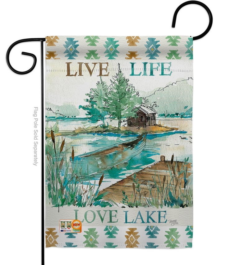 Live Life Lake Garden Flag