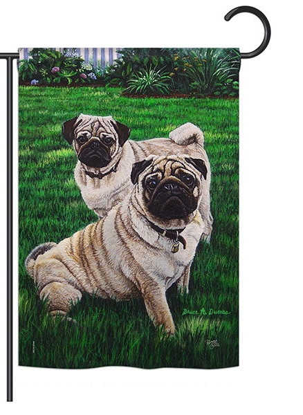 Pugs Love Garden Flag