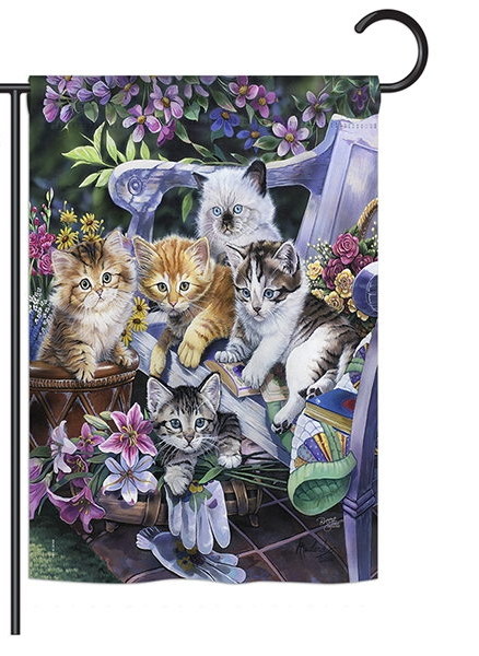 Purfect Gardening Buddies Garden Flag